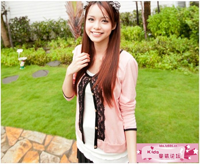 68830 黑蕾丝滚边优雅小外套 粉色.jpg